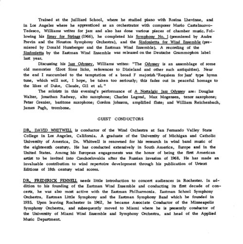 1972 April 7 Eastman Wind Ensemble page 6 1972 April 7 Eastman Wind Ensemble page 6