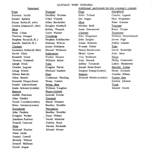 1972 April 7 Eastman Wind Ensemble page 9 1972 April 7 Eastman Wind Ensemble page 9