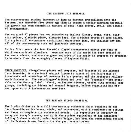 1972 March 3 The Eastman Jazz Ensemble and Eastman Studio Orchestra_Page_3 1972 March 3 The Eastman Jazz Ensemble and Eastman Studio Orchestra_Page_3