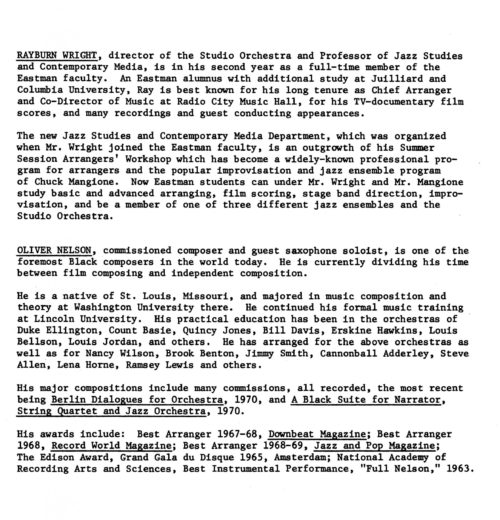 1972 March 3 The Eastman Jazz Ensemble and Eastman Studio Orchestra_Page_4 1972 March 3 The Eastman Jazz Ensemble and Eastman Studio Orchestra_Page_4