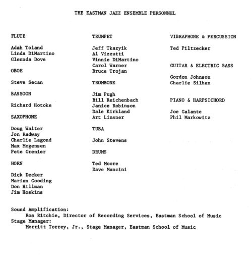 1972 March 3 The Eastman Jazz Ensemble and Eastman Studio Orchestra_Page_7 1972 March 3 The Eastman Jazz Ensemble and Eastman Studio Orchestra_Page_7