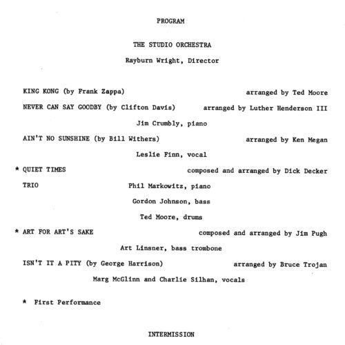 1972 March 4 Eastman Studio Orchestra with Oliver Nelson_Page_3 1972 March 4 Eastman Studio Orchestra with Oliver Nelson_Page_3