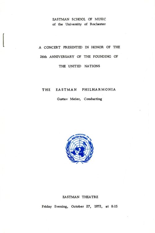 1972 Octobrer 27 E Phil UN Concert page 1 1972 Octobrer 27 E Phil UN Concert page 1