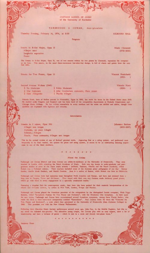 1974 February 14 Duo Pianists 1974 February 14 Duo Pianists