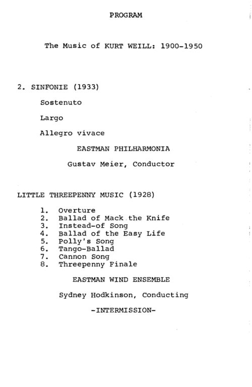 An Evening with Kurt Weill Page 2