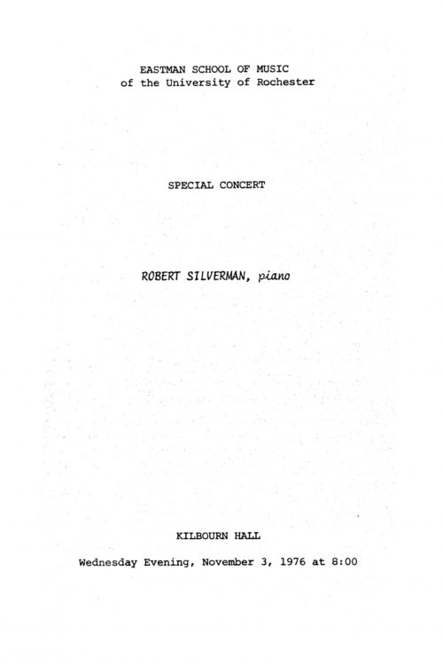 1976 November 3 Robert Silverman Piano_Page_1 1976 November 3 Robert Silverman Piano_Page_1