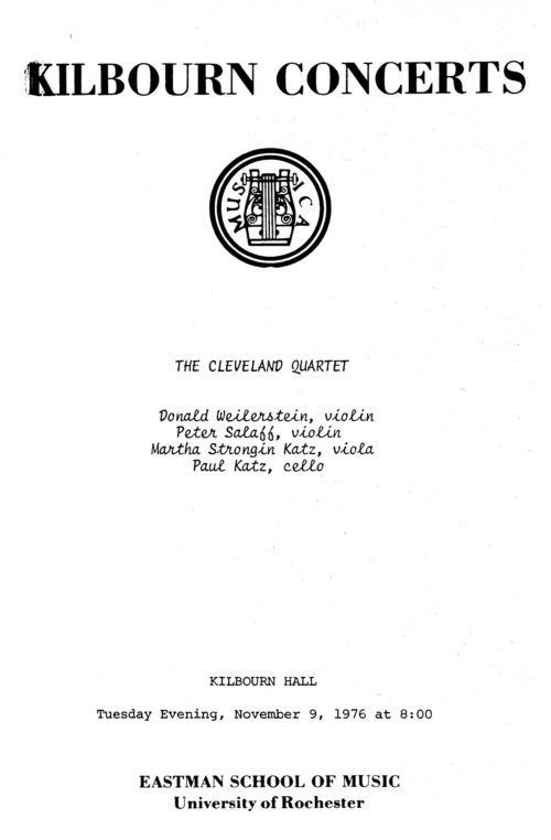 1976 November 9 The Cleveland Quartet_Page_1 1976 November 9 The Cleveland Quartet_Page_1