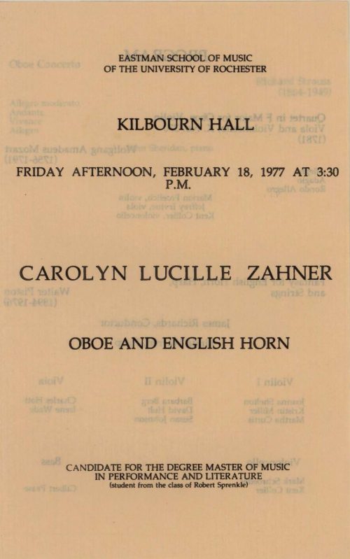 1977 February 18 Carolyn Lucille Zahner Oboe Concert_Page_1