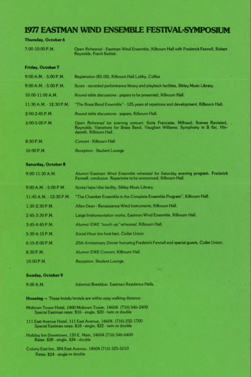 A Celebration Weekend Honoring Members of the Eastman Wind Ensemble and Dr. Frederick Fennell Poster_Page_1