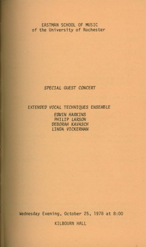 1978 October 25 Extended Vocal Technique Ensemble_Page_1 1978 October 25 Extended Vocal Technique Ensemble_Page_1