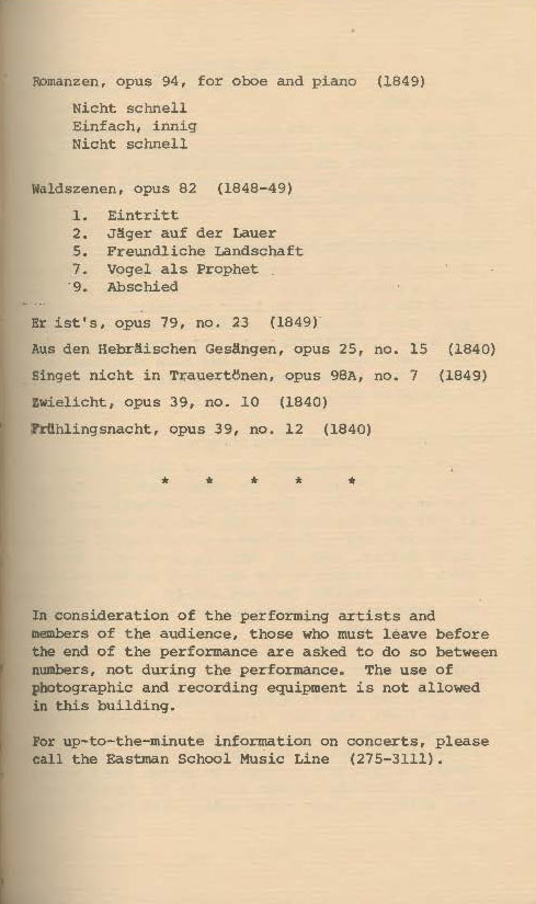 1980 February 3 Schumann Recital with Robert Spillman page 3