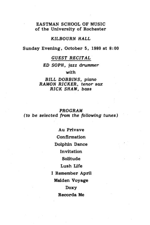 Ed Soph, Jazz Drummer