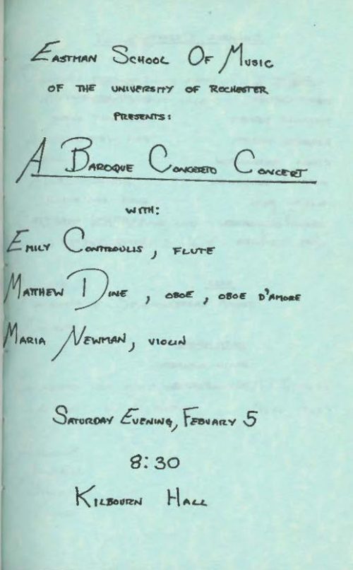 1983 February 5 Baroque Concerto concert page 1