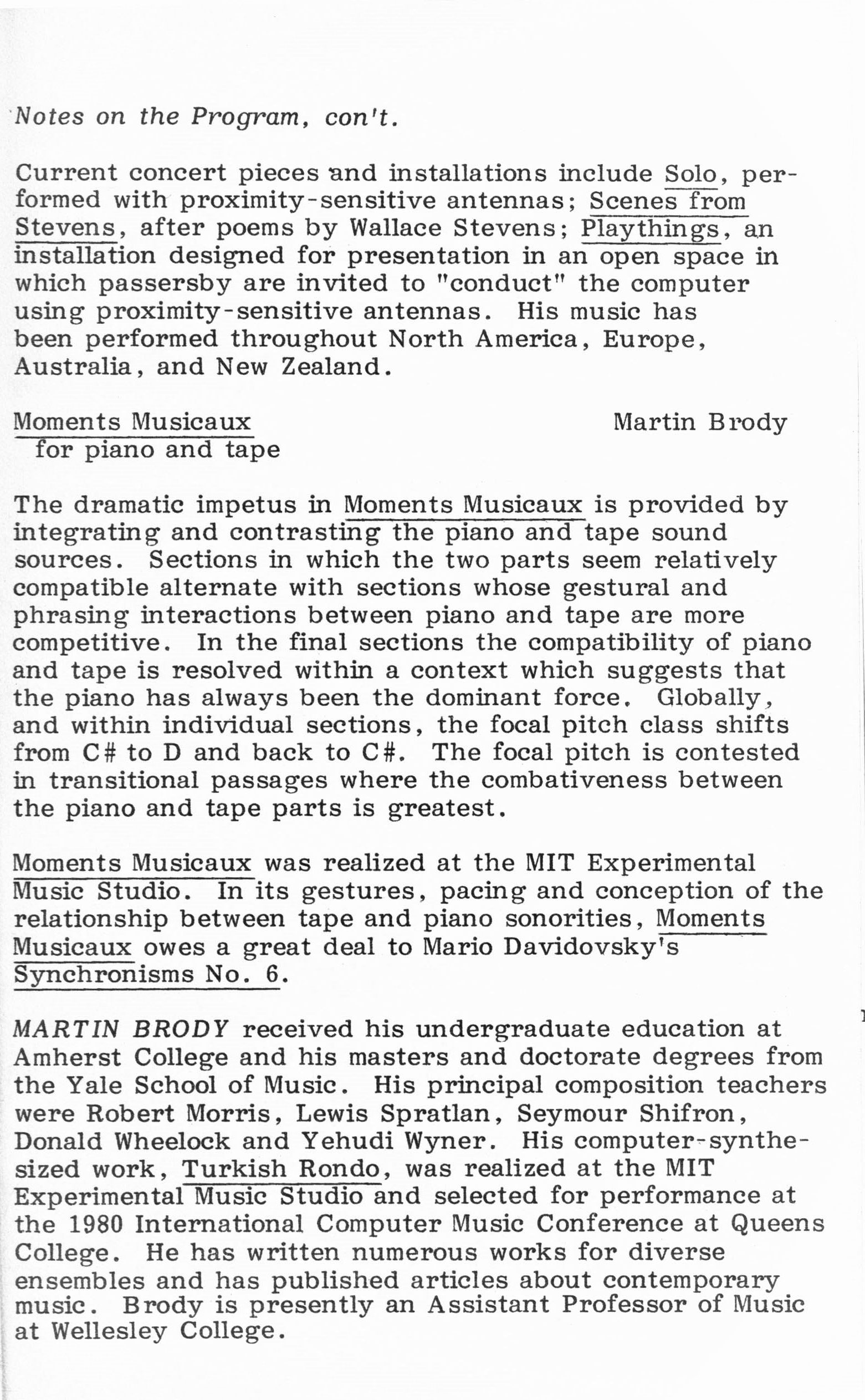 1983 ICMC Concert IV program, page 05