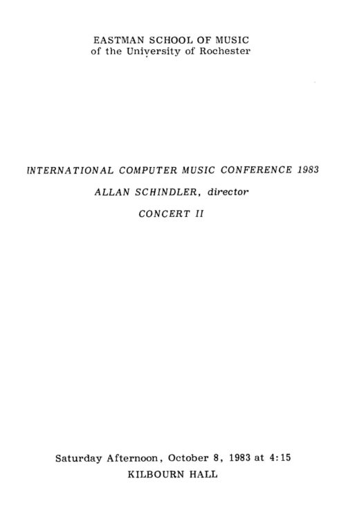 Computer Music Conference Concert II Page 01