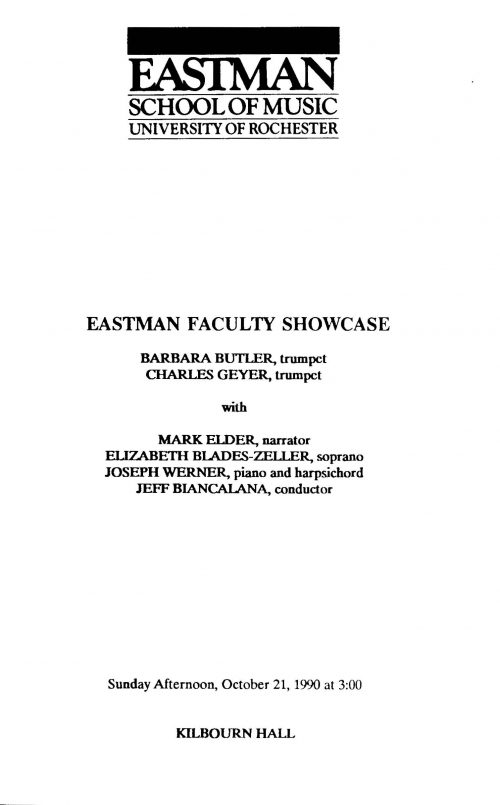 1990 October 21 Eastman Faculty Showcase, Barbara Butler and Charles Geyer_Page_1
