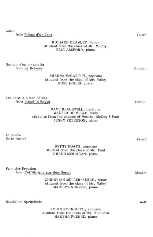 1990 October 24 Voice Departmental Recital (Includes Anthony Dean Griffey)_Page_3 1990 October 24 Voice Departmental Recital (Includes Anthony Dean Griffey)_Page_3