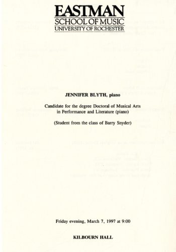 1997 March 7 Jennifer Blyth, piano page 1