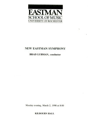 Concert program of March 2nd, 1998.