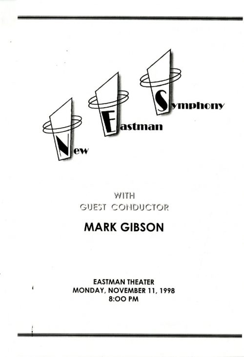 1998 November 11 New Eastman Symphony page 1