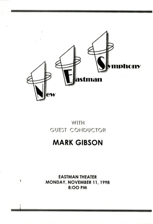1998 November 11 New Eastman Symphony page 1 1998 November 11 New Eastman Symphony page 1