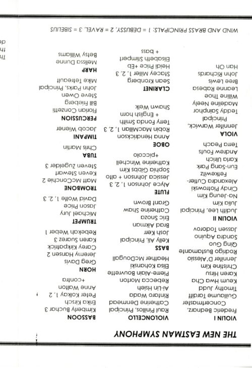 1998 November 11 New Eastman Symphony page 2 1998 November 11 New Eastman Symphony page 1