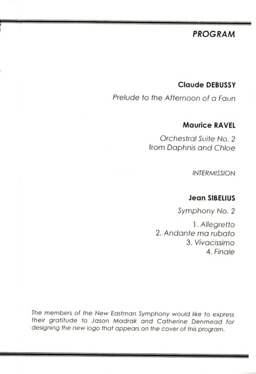 1998 November 11 New Eastman Symphony page 3 1998 November 11 New Eastman Symphony page 1