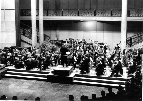 he Eastman Philharmonia in concert in the Aula Magna of the University of Fribourg, Switzerland on December 5th, 1961