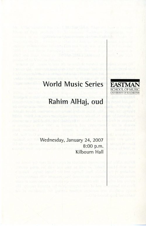 2007 January 24 World Music Series page 1