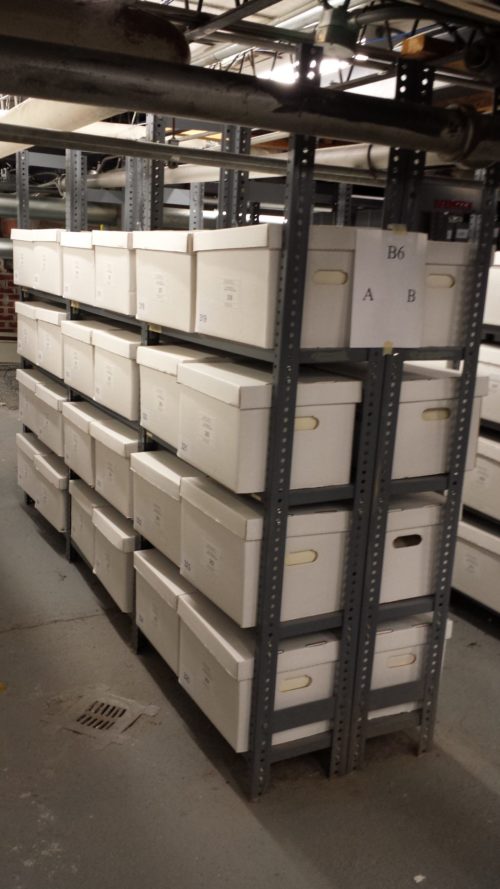20160310_181146 white Hollinger boxes line the rows of shelving