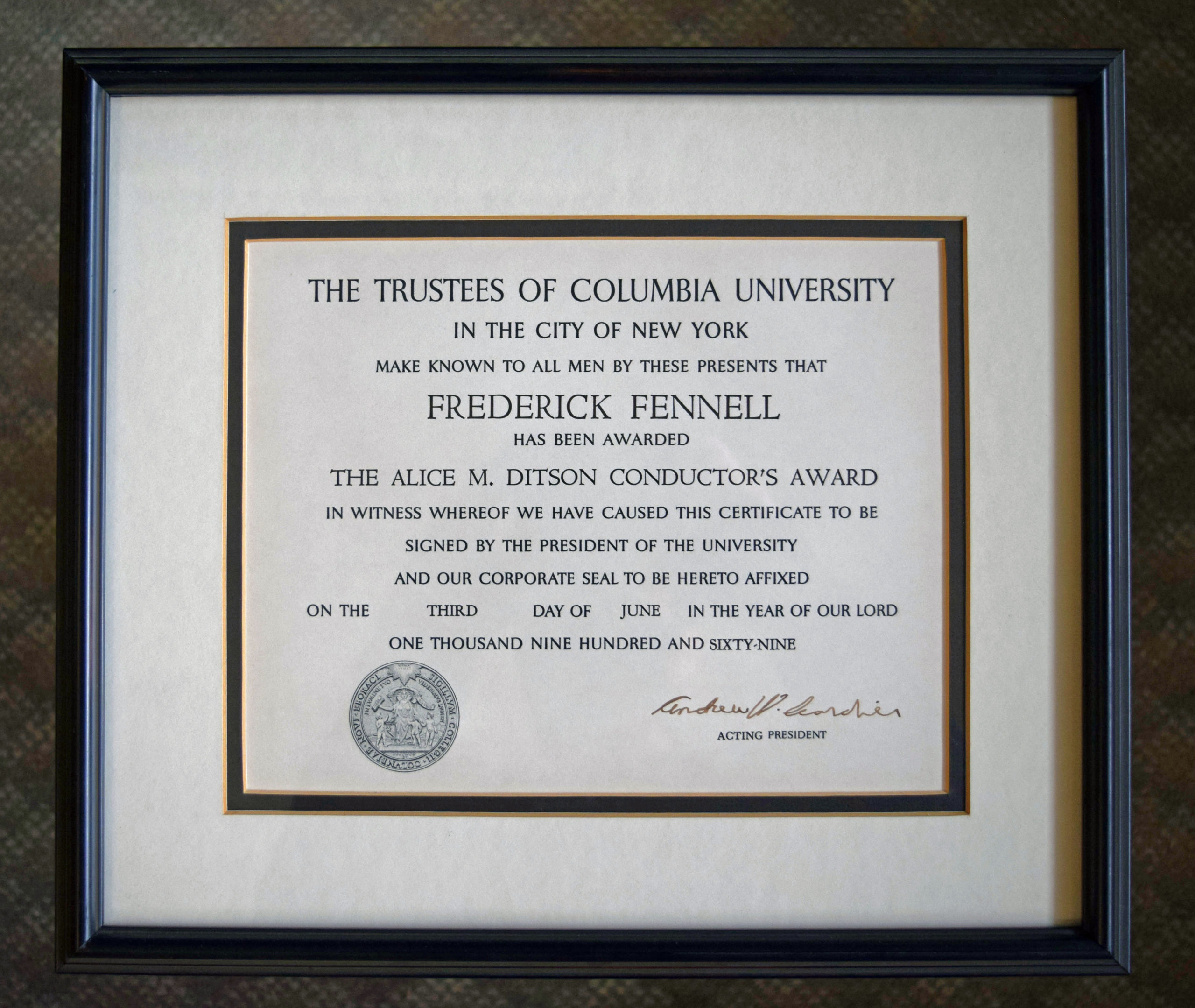 Alice M. Ditson Conductors Award (1969) Alice M. Ditson Conductor’s Award