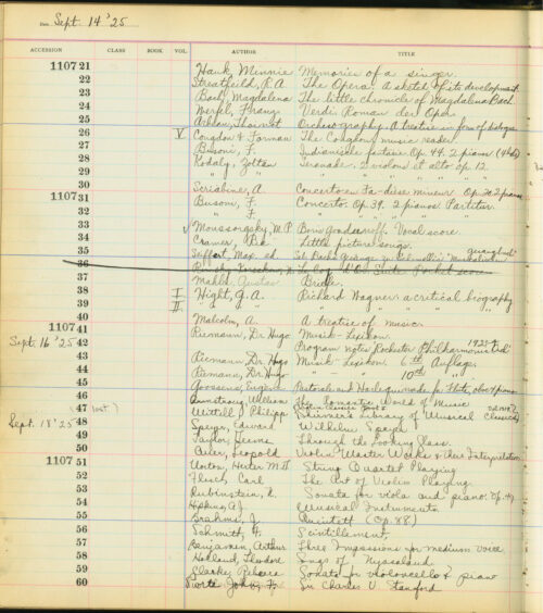 4 SML accession book, 110730, page 1