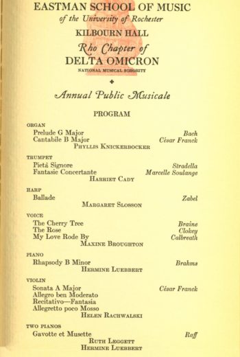 7 May 1930 Rho Chapter of Delta Omicron