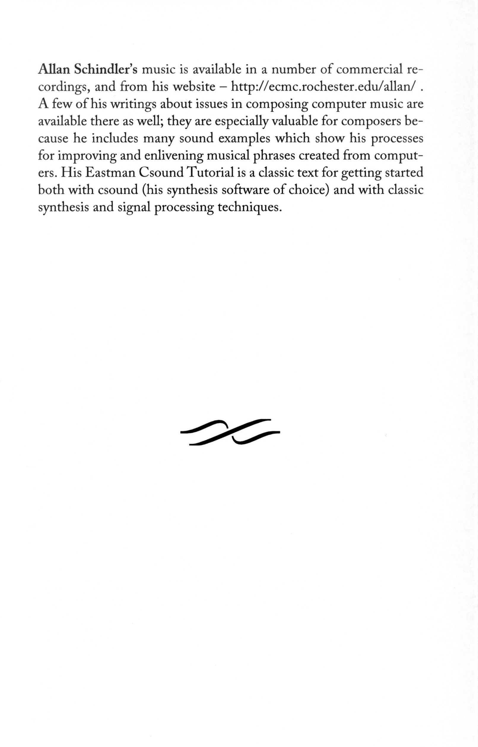 Allan Schindler memorial concert program