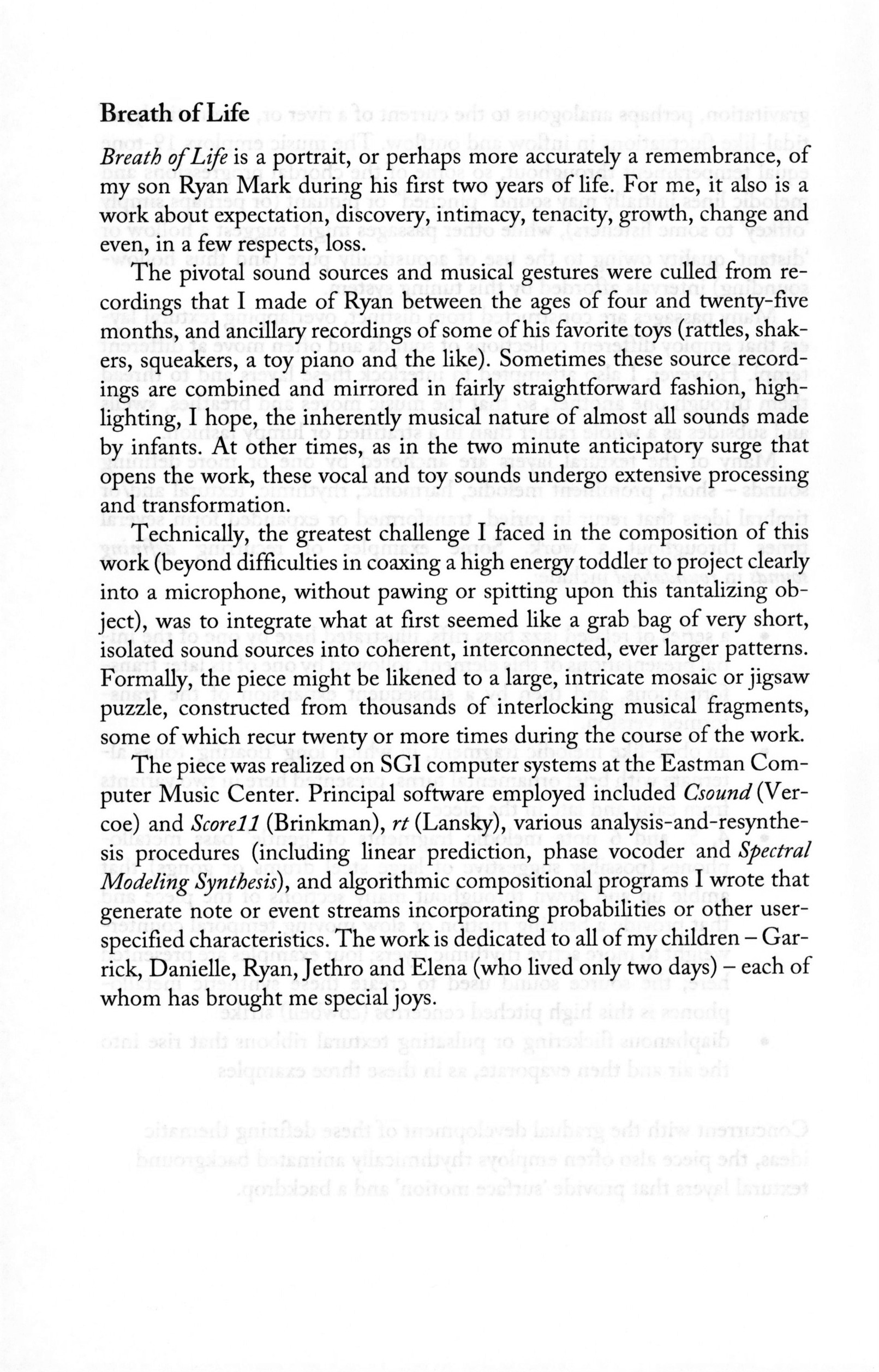 Allan Schindler memorial concert program