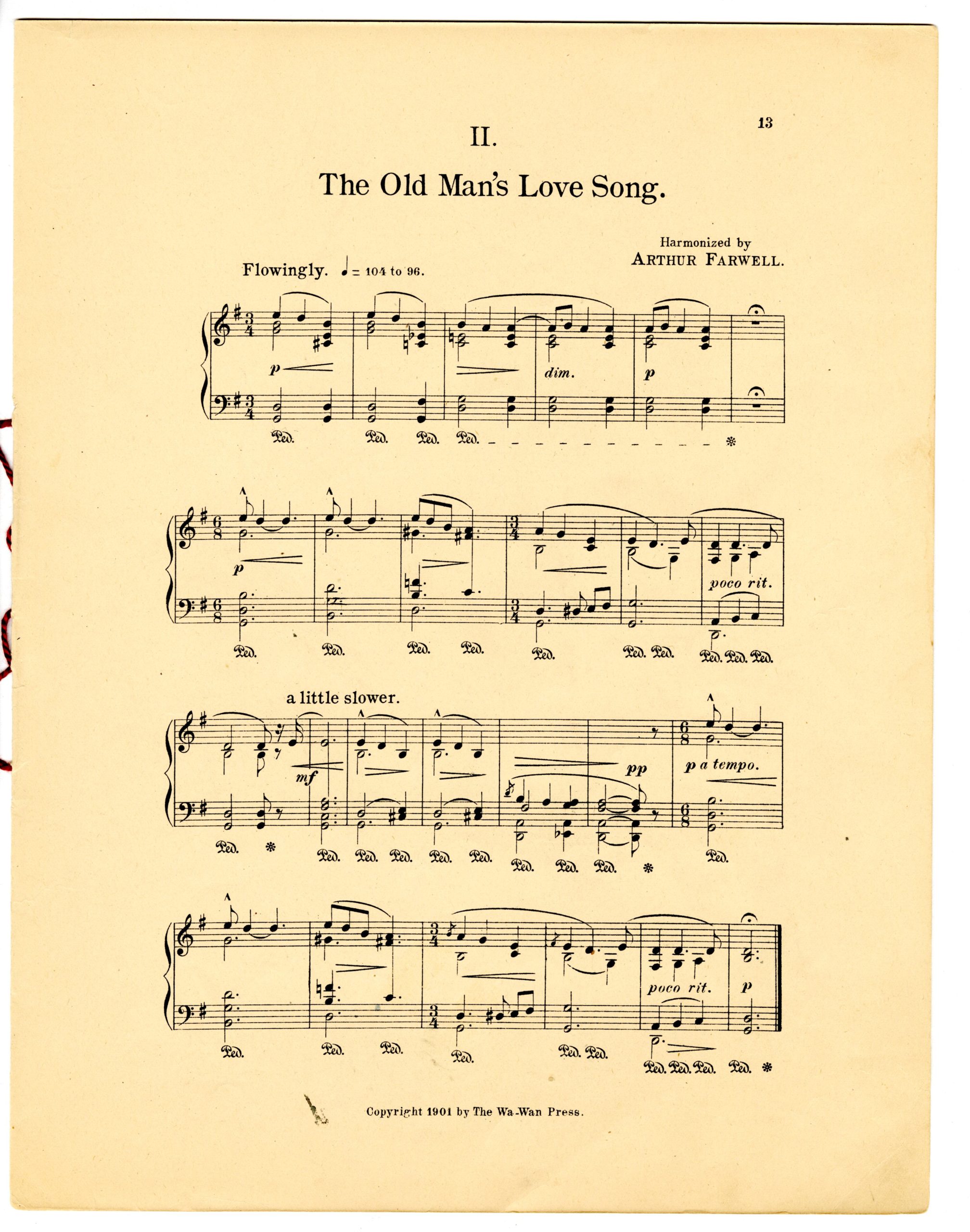 The Old Man’s Love Song score. The Old Man’s Love Song score.