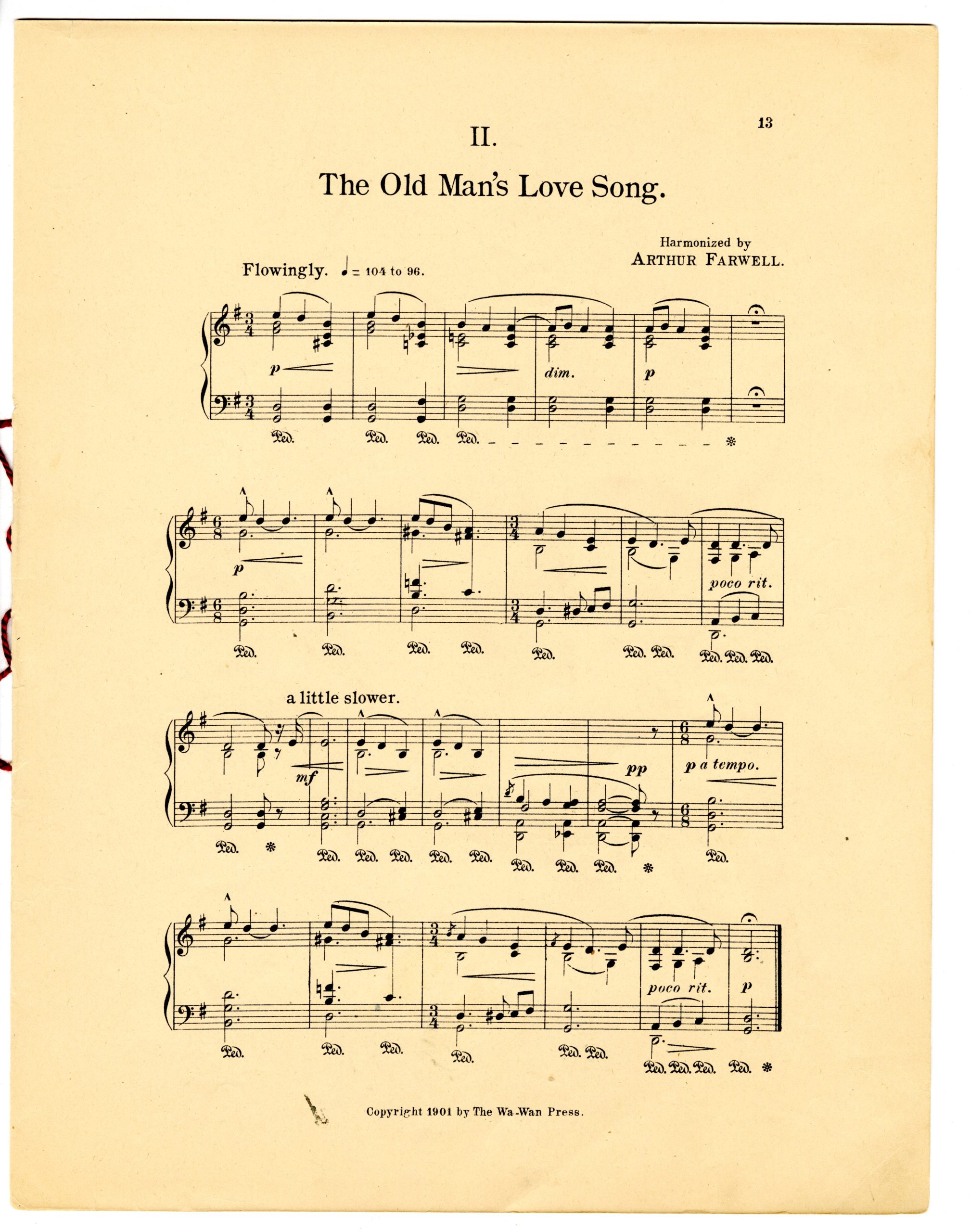 The Old Man’s Love Song score.
