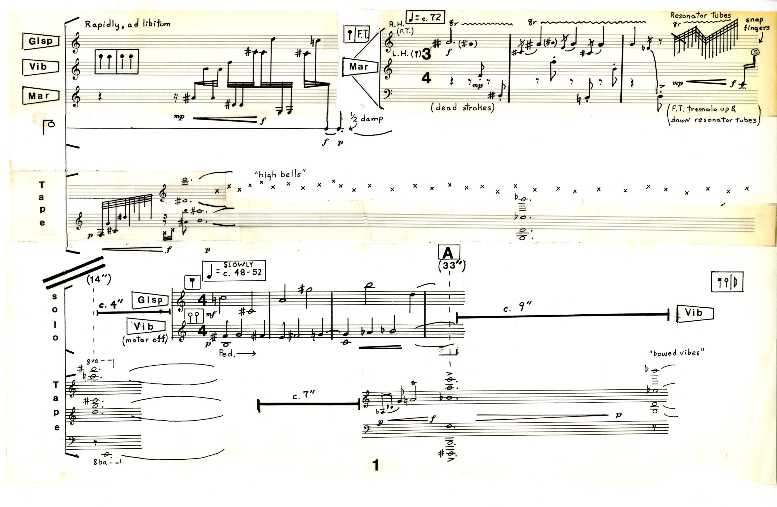 At the Edge, ink score, page 1