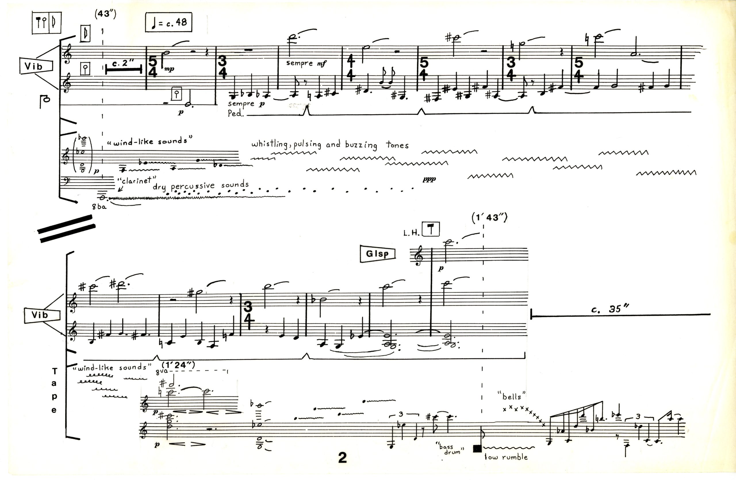 At the Edge, ink score, page 2