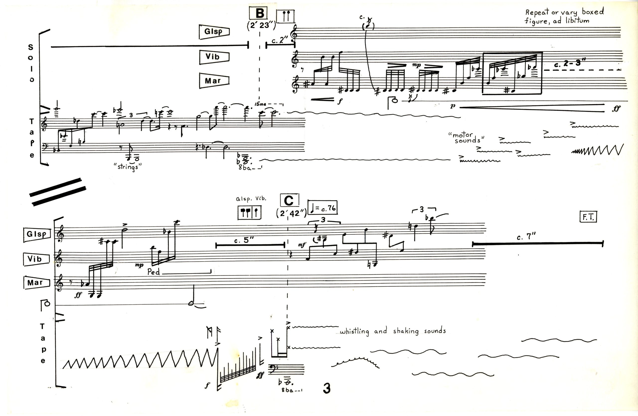 At the Edge, ink score, page 3