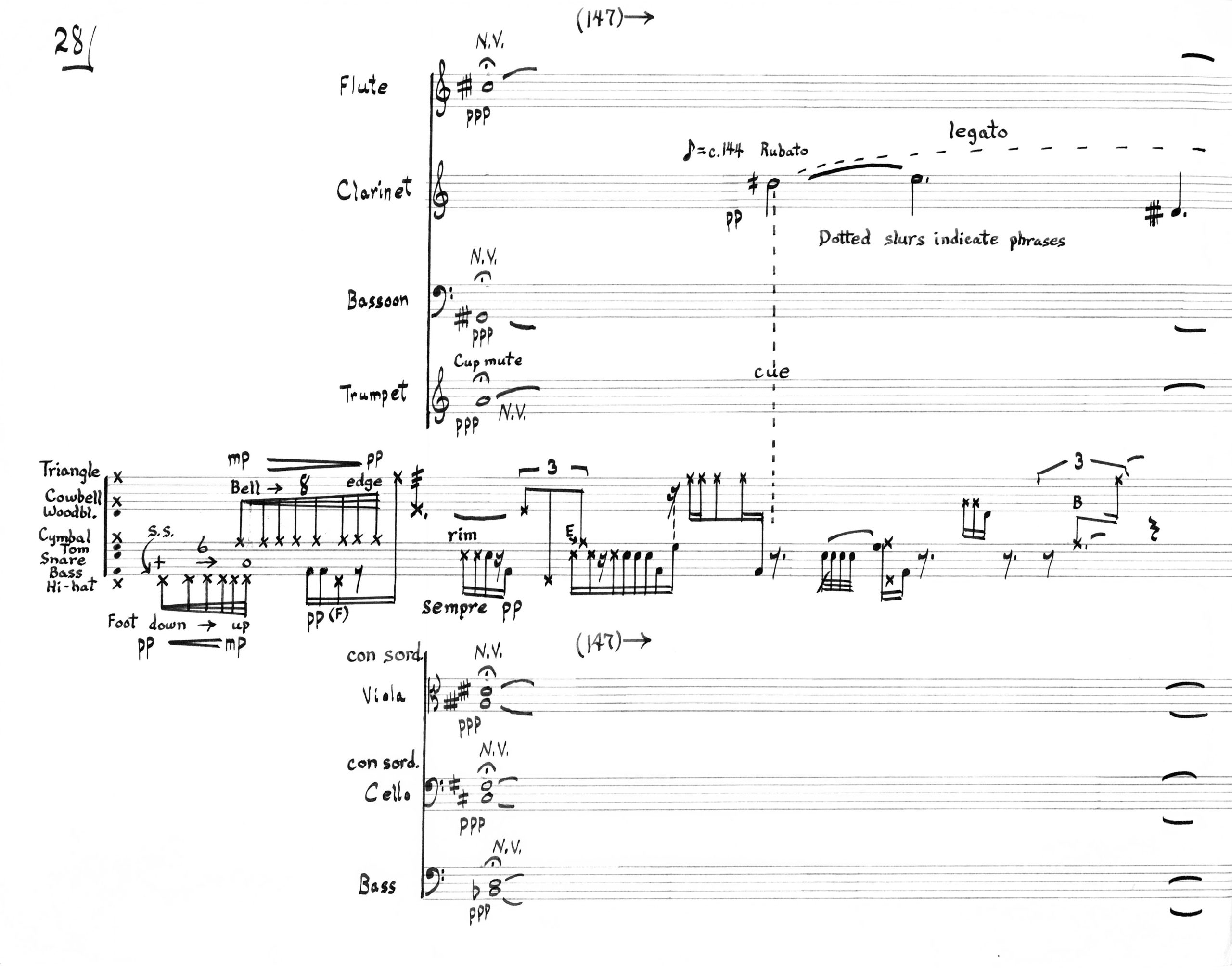 Blues for the children of light, ink score, page 28