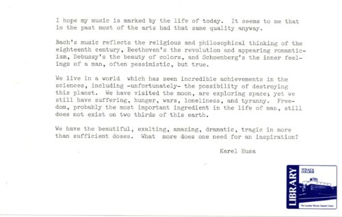 Composer’s statement.