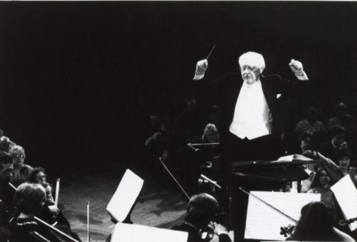 Husa conducting the Prague premiere of Music for Prague 1968.