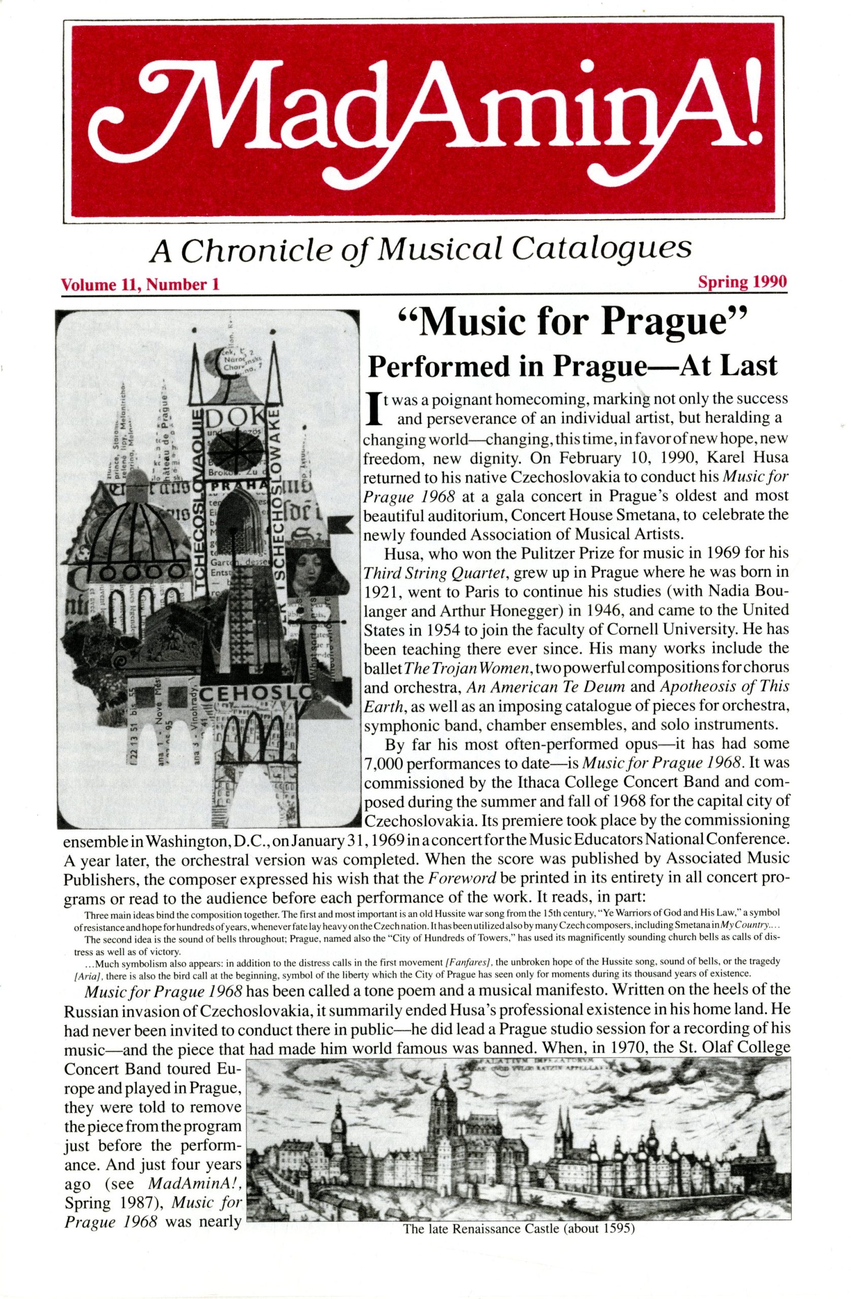 MAA article on Prague premiere (page 1).