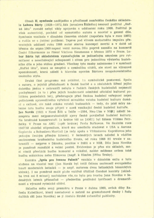 Program from Prague premiere (page 3).