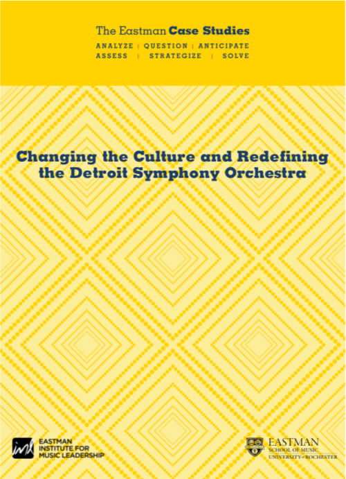 This case study explores the DSO’s organizational changes over time, focusing on decision-making relative to financial planning and organizational planning, community relationships, and programming initiatives.
Changing the Culture and Redefining the Detroit Symphony Orchestra