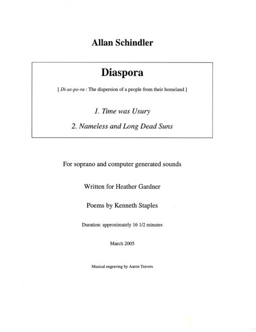 Diaspora, score, title page