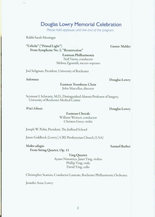 Douglas Lowry Memorial Celebration page 10 Douglas Lowry Memorial Celebration page 10