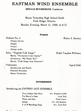 EWE EJE program, March 11, 1968