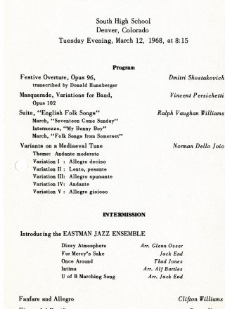 EWE EJE program, March 12, 1968